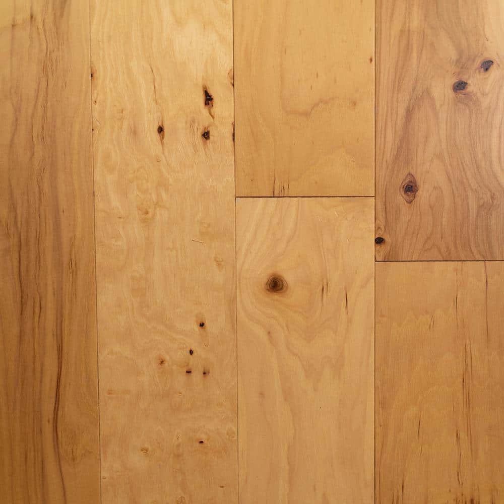 Blue Ridge Hardwood Flooring Natural Hickory 3/8 in. T x 5 3/8 in. W Click Lock Wire Brushed Engineered Hardwood Flooring (22 sq. ft./Case)