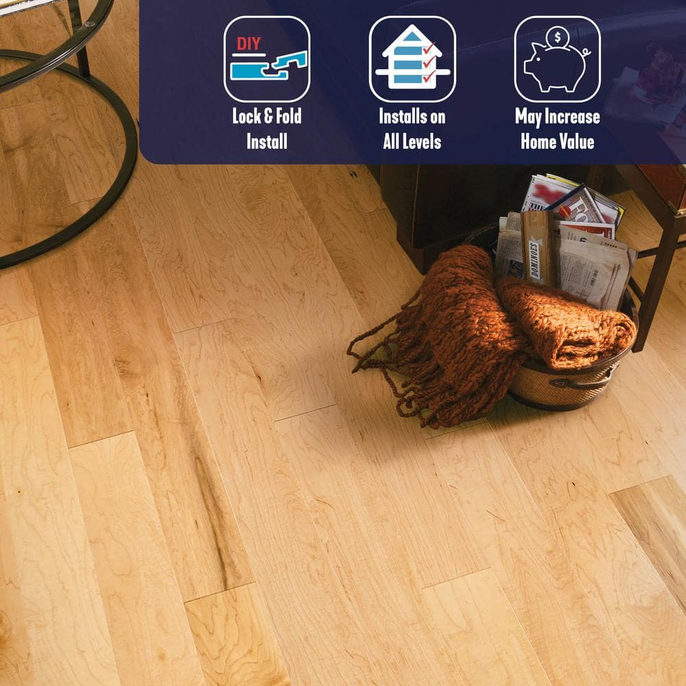 Bruce Turlington Natural Maple 3/8 in. T x 5 in. W Click Lock Smooth Engineered Hardwood Flooring (22 sq.ft./ctn)