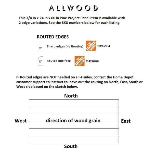 0.71 in. x 24 in. x 60 in. Allwood Pine Project Panel
