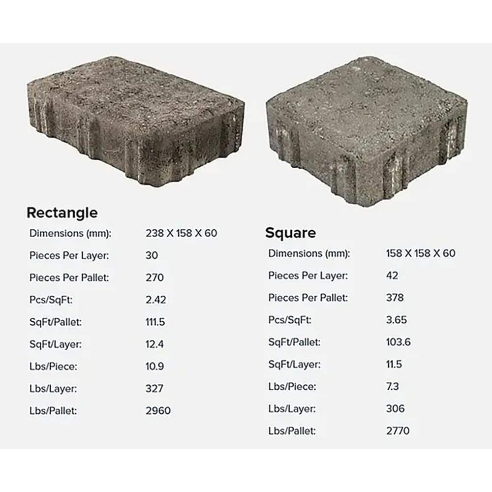 Camino ecoGreen 6x6 Square Pavers the World's First Low Carbon, Water Permeable Paver System (378-pcs / 103.6 sq. ft.