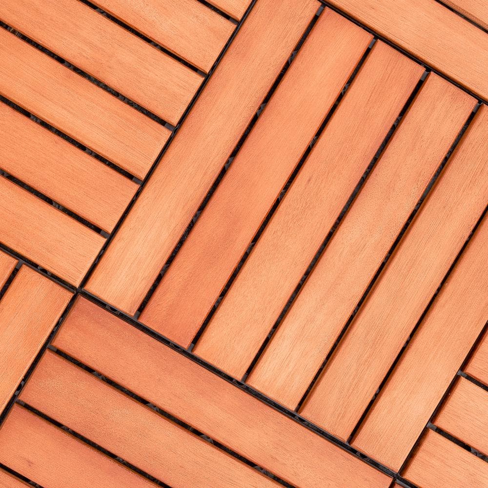 1 ft. x 1 ft. Eucalyptus Deck Tile in Natural Wood (10-Piece)