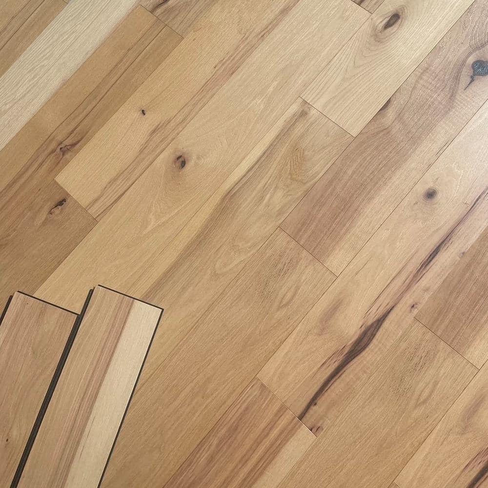 Dekorman Natural Hickory 7/16 in. T x 5 in. W Wire Brushed Engineered Hardwood Flooring (22.60 sq.ft/case [sq.ft])