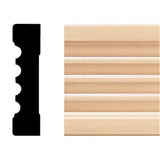 HOUSE OF FARA 583 - 3/4 in. x 3 in. x 8 ft. Basswood Wood Fluted Casing Molding