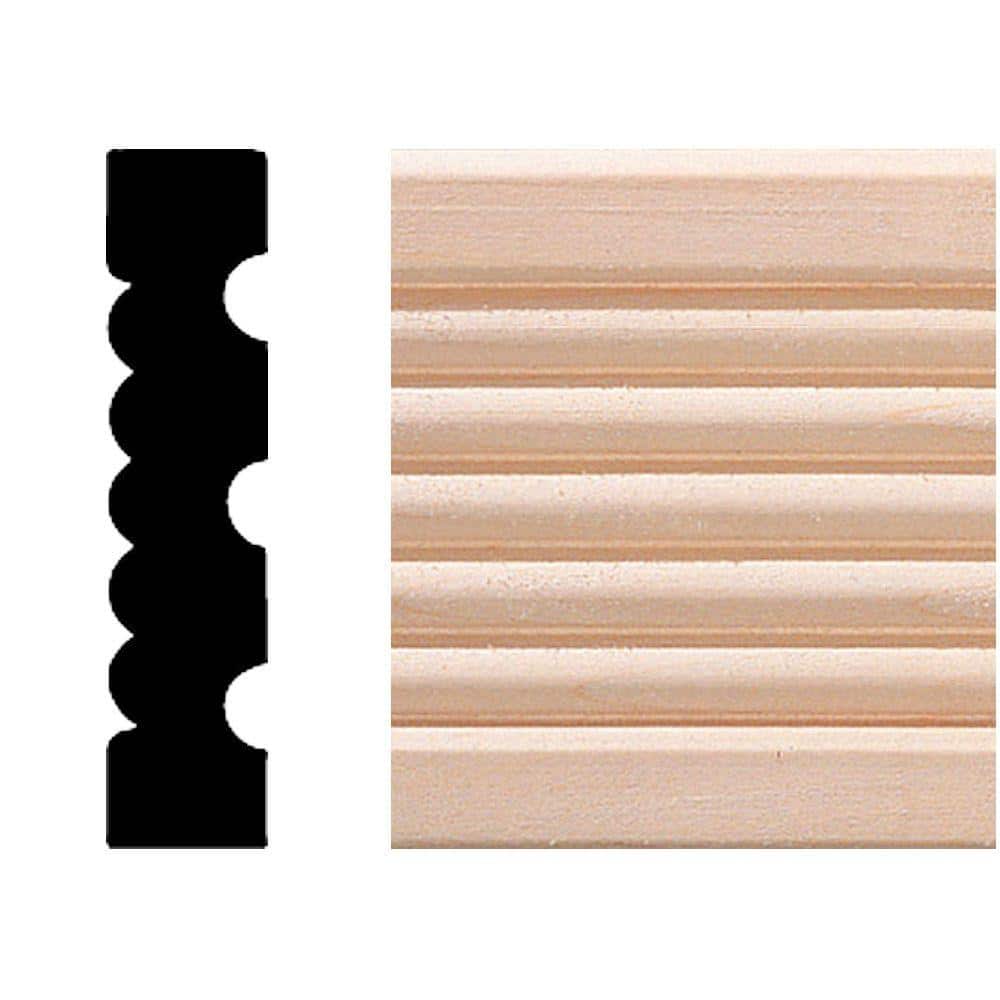 HOUSE OF FARA 3/4 in. x 3-1/4 in. x 7 ft. Hardwood Reverse Flute