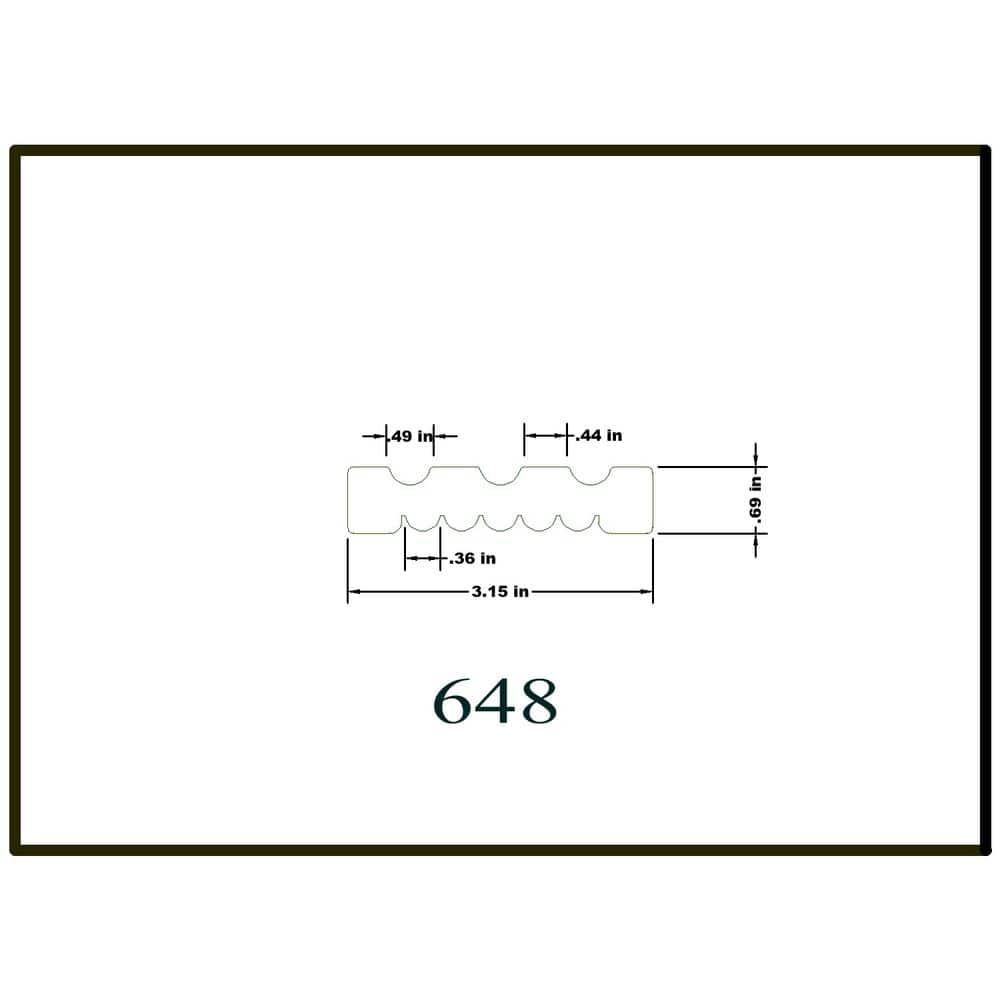 HOUSE OF FARA 3/4 in. x 3-1/4 in. x 7 ft. Hardwood Reverse Flute
