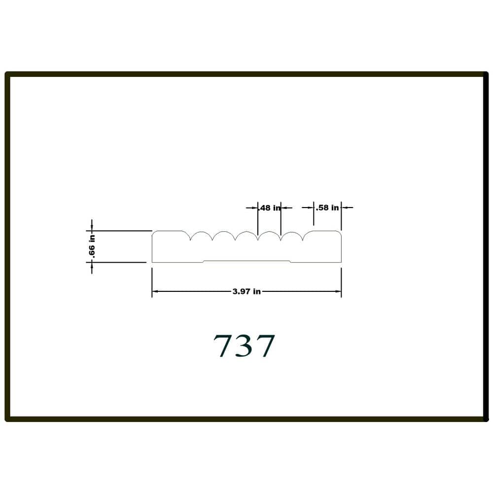 HOUSE OF FARA 737 - 3/4 in x 4 in. x 7 ft. Basswood Wood Ribbed Flute Casing Moulding