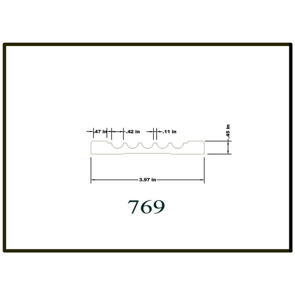 HOUSE OF FARA 769 - 1/2 in. x 4 in. x 7 ft. Basswood Wood Fluted Casing Molding
