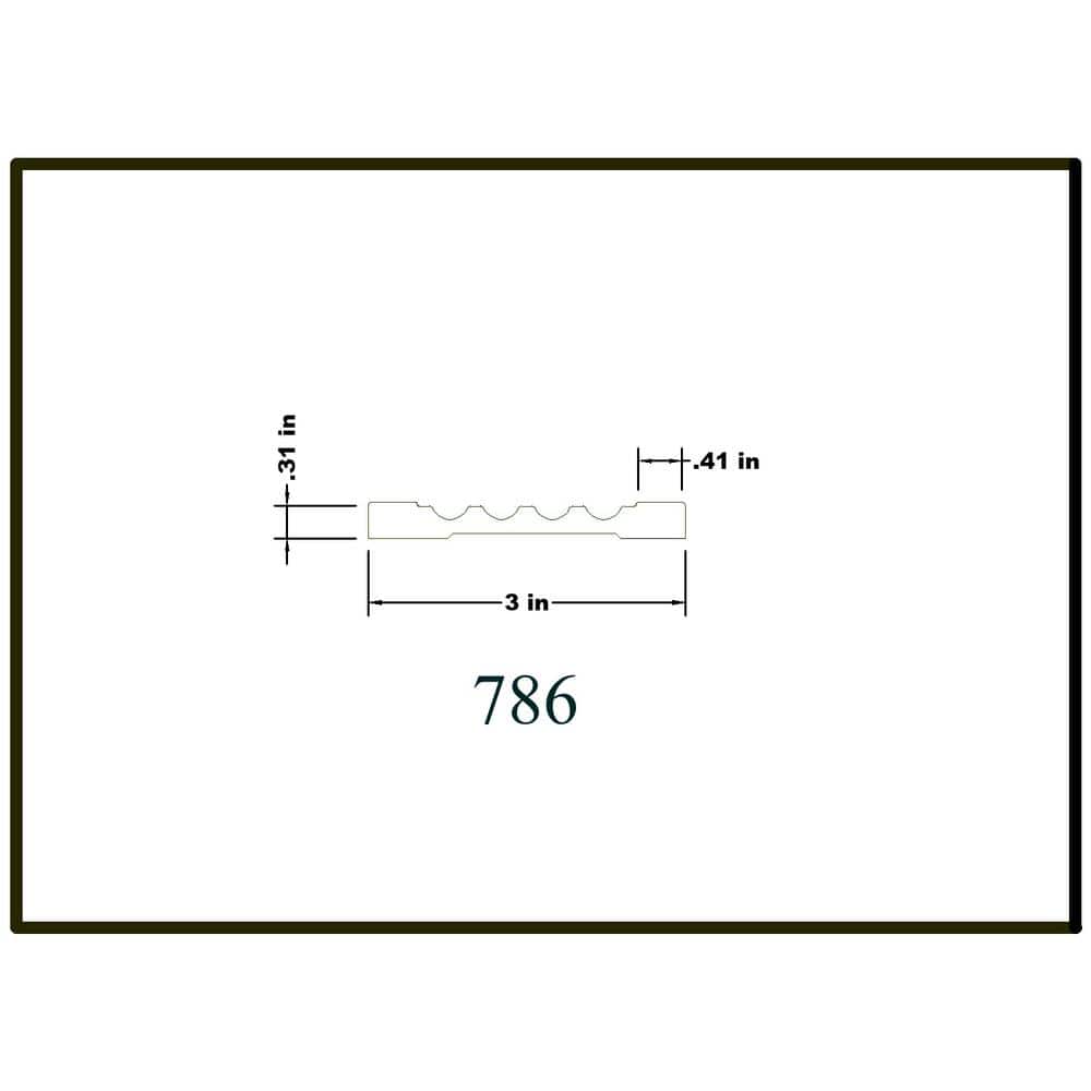HOUSE OF FARA 3/8 in. x 3 in. x 7 ft. Basswood Wood Fluted Casing Molding