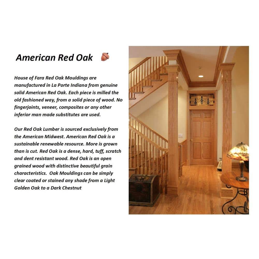 HOUSE OF FARA 1/2 in. x 2-1/4 in. x 7 ft. Oak Wood Colonial Casing Moulding