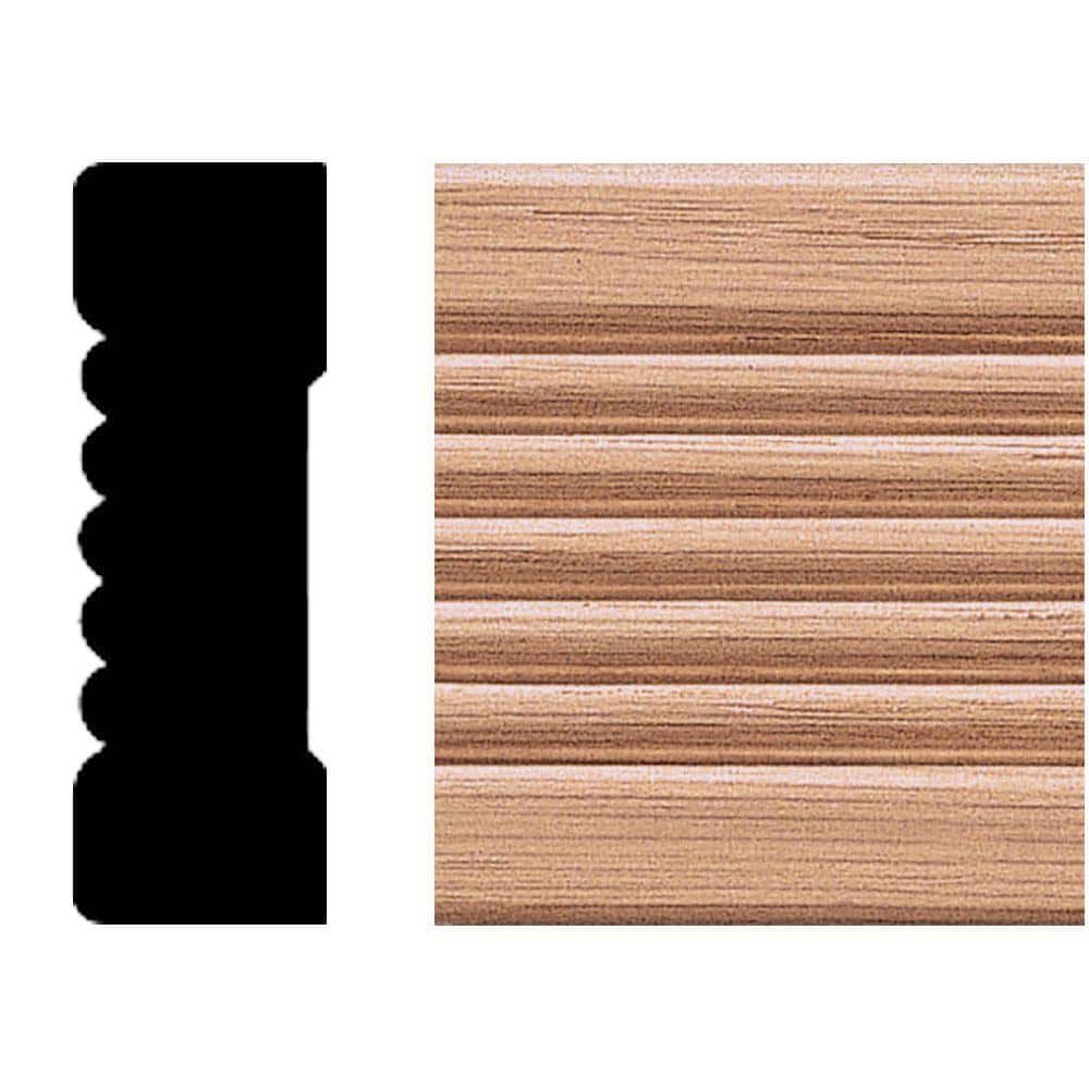 HOUSE OF FARA 3/4 in. x 2-1/4 in. x 8 ft. Oak Wood Fluted Casing Moulding