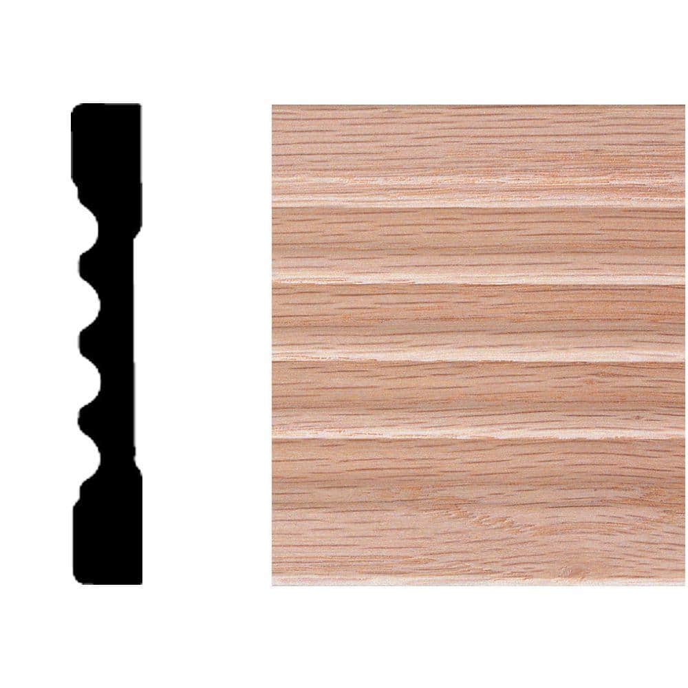 HOUSE OF FARA 7/16 in. x 3 in. x 7 ft. Oak Wood Fluted Casing Moulding