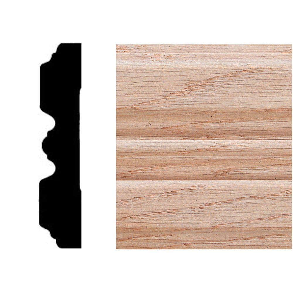 HOUSE OF FARA 3/4 in. x 3-1/4 in. x 7 ft. Oak Wood Fluted Casing Moulding