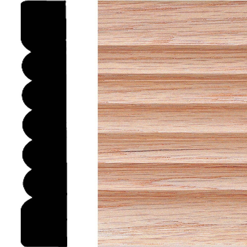 HOUSE OF FARA 3/4 in. x 4 in. x 7 ft. Oak Wood Ribbed Fluted Casing Moulding