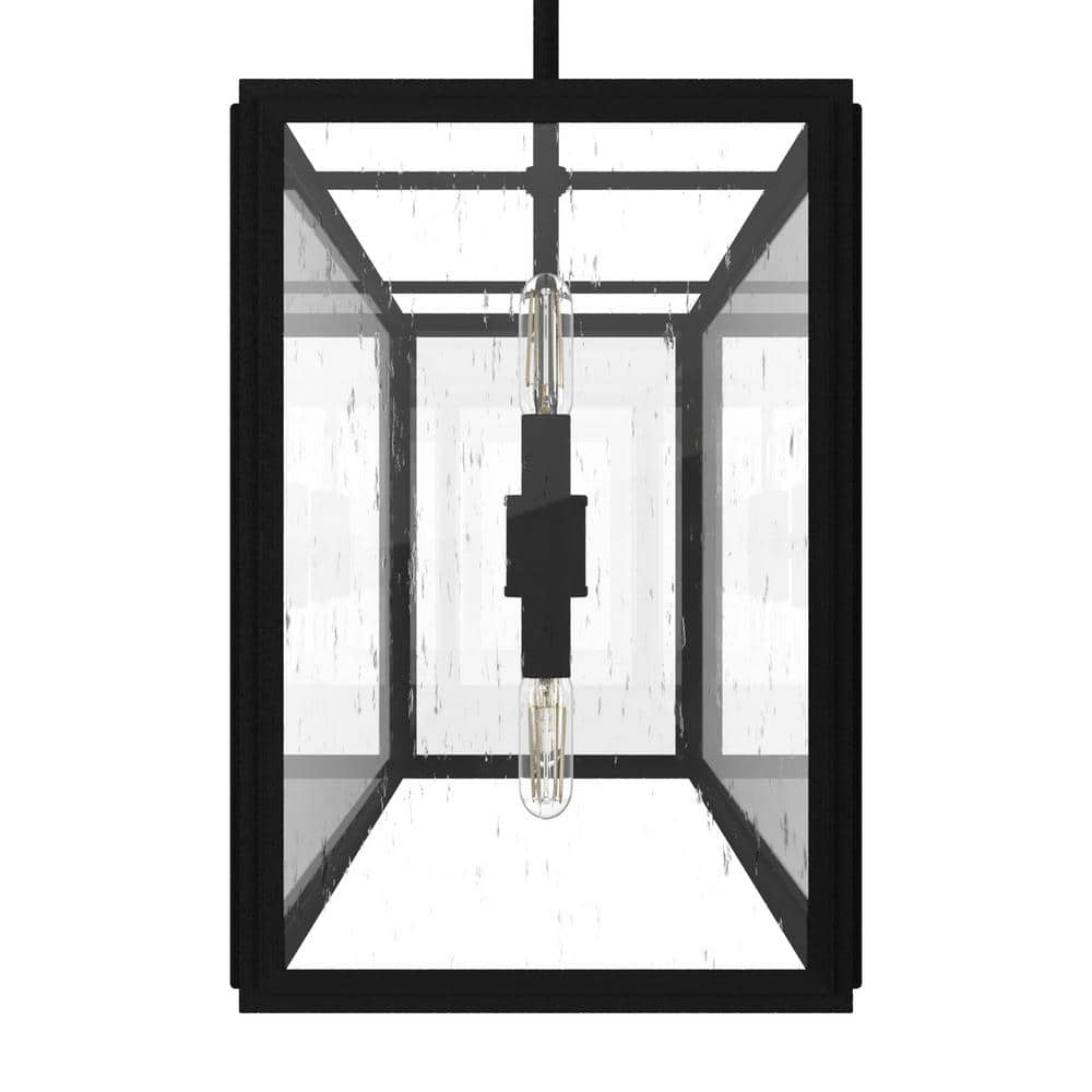Hunter Felippe 8-Light Natural Iron Island Chandelier with Clear Seeded Glass Shade Kitchen Light