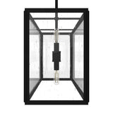 Hunter Felippe 8-Light Natural Iron Island Chandelier with Clear Seeded Glass Shade Kitchen Light