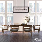 Hunter Felippe 8-Light Natural Iron Island Chandelier with Clear Seeded Glass Shade Kitchen Light