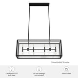 Hunter Felippe 8-Light Natural Iron Island Chandelier with Clear Seeded Glass Shade Kitchen Light