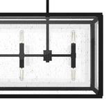 Hunter Felippe 8-Light Natural Iron Island Chandelier with Clear Seeded Glass Shade Kitchen Light