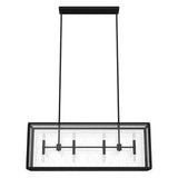 Hunter Felippe 8-Light Natural Iron Island Chandelier with Clear Seeded Glass Shade Kitchen Light