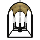 Hunter Dukestown 8-Light Natural Iron Island Chandelier with Gold Leaf Detailing