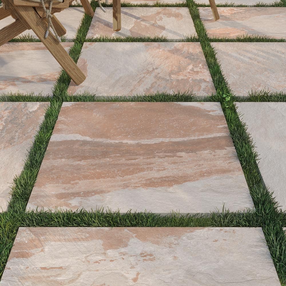Flagstone Natural Cleft 24" x 24" x 3/4" Stone-Look Porcelain Paver, Case of 2
