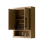 Vanity Art 24 in. W x 8 in. D x 33 in. H Bathroom Storage Wall Cabinet in Natural Oak/MB