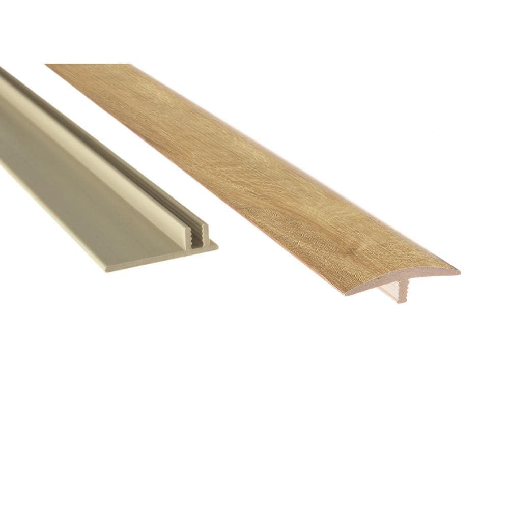 Flooring Natural Oak 0.46 in. T x 1.65 in. W x 46 in. L T-Molding Transition Strip