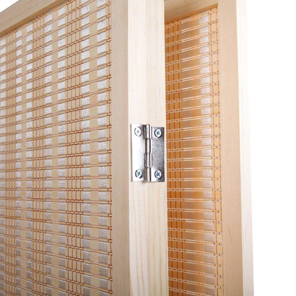 6 ft. Natural Tall Room Divider Weave Fiber Folding Privacy Screens (6-Panel)