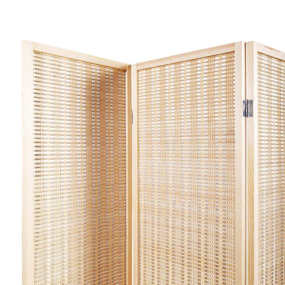 6 ft. Natural Tall Room Divider Weave Fiber Folding Privacy Screens (6-Panel)