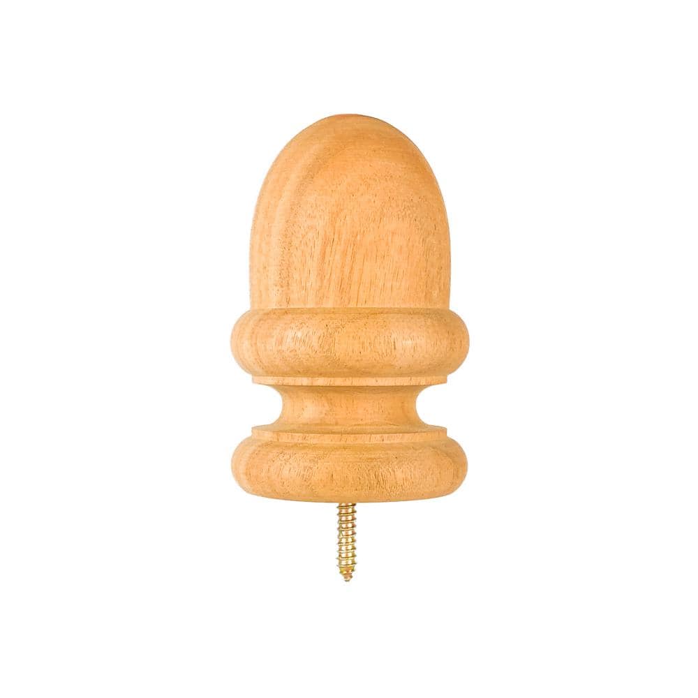 Protectyte 3.5 in. x 3.5 in. 4x4 Mahogany Kiln-Dried Acorn Post Cap Finial