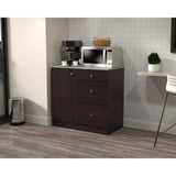 Inval 36.02 in. W x 19.69 in. D x 37.80 in. H Natural Stone/Espresso Ready to Assemble Wood Breakroom Base Kitchen Cabinet