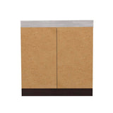 Inval 36.02 in. W x 19.69 in. D x 37.80 in. H Natural Stone/Espresso Ready to Assemble Wood Breakroom Base Kitchen Cabinet