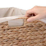 Villacera 26 in. H Portable Handmade Water Hyacinth Wicker Laundry Hamper with Lid in Natural (2-Pack)