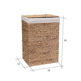 Villacera 26 in. H Portable Handmade Water Hyacinth Wicker Laundry Hamper with Lid in Natural (2-Pack)