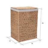Villacera 26 in. H Portable Handmade Water Hyacinth Wicker Laundry Hamper with Lid in Natural (2-Pack)
