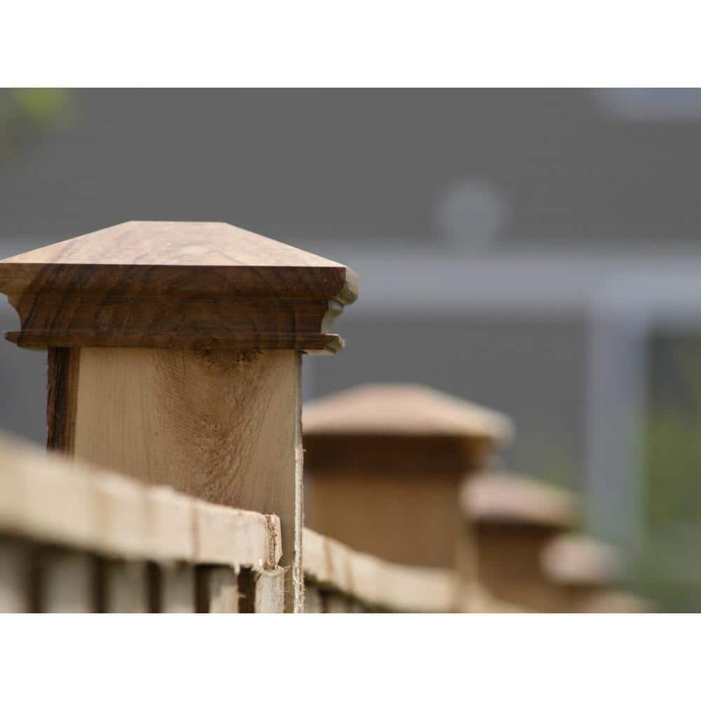 Protectyte Miterless 5 in. x 5 in. Untreated Wood Pyramid Slip Over Fence Post Cap
