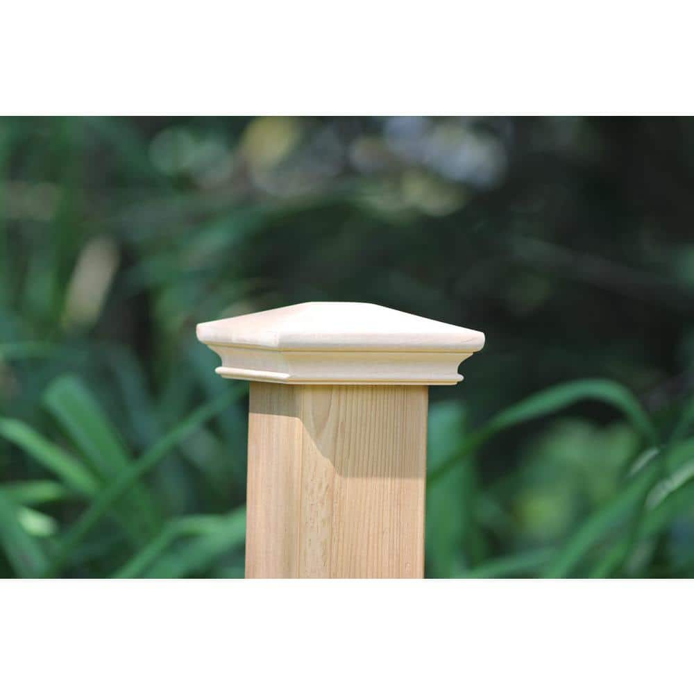 Protectyte Miterless 5 in. x 5 in. Untreated Wood Pyramid Slip Over Fence Post Cap