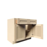 LIFEART CABINETRY Lancaster Shaker Assembled 36 in. x 34.5 in. x 24 in. Base Cabinet with 2-Doors and 2-Drawers in Natural Wood
