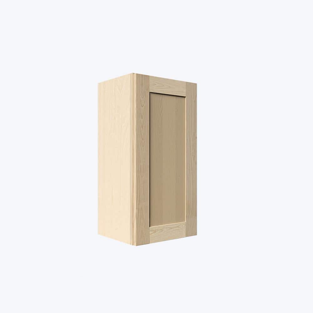 LIFEART CABINETRY Lancaster Shaker Assembled 9 in. x 30 in. x 12 in. Wall Cabinet with 1-Door in Natural Wood