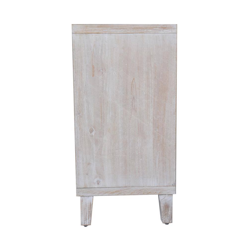 FUNKOL 59.84 in. x 15.75 in. x 31.5 in. MDF Freestanding Ready to Assemble Base Storage Cabinet in Natural Wood with 4Doors