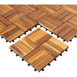 Yangming 12 in. W x 12 in. L Square Patio Natural Color Wood Interlocking Flooring Deck Tiles Mosaic Pattern (27-Pack)