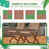 Yangming 12 in. W x 12 in. L Square Patio Natural Color Wood Interlocking Flooring Deck Tiles Mosaic Pattern (27-Pack)