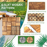 Yangming 12 in. W x 12 in. L Square Patio Natural Color Wood Interlocking Flooring Deck Tiles Mosaic Pattern (27-Pack)