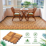 Yangming 12 in. W x 12 in. L Square Patio Natural Color Wood Interlocking Flooring Deck Tiles Mosaic Pattern (27-Pack)