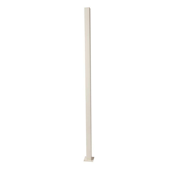 2 in. x 2 in. x 3 ft. Navajo White Metal Fence Post with Flange and Post Cap