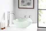 ANZZI Pendant Series Deco-Glass Vessel Sink, Lustrous Frosted, 19.7 x 14.6 x 6.75 in.