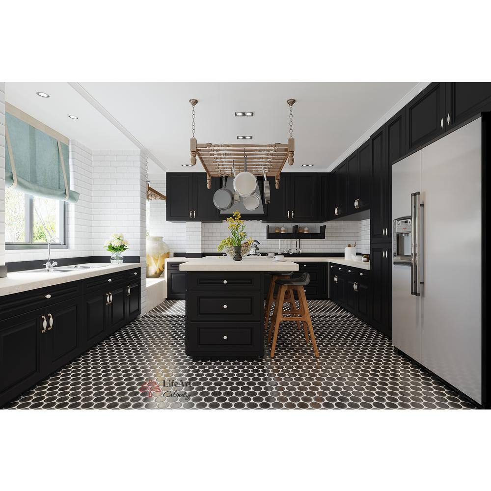 LIFEART CABINETRY LaPort Assembled 30 in. x 36 in. x 12 in. Wall Cabinet with 2 Doors 2 Shelves in Dark Espresso
