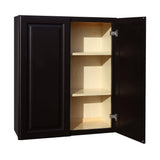 LIFEART CABINETRY LaPort Assembled 30 in. x 36 in. x 12 in. Wall Cabinet with 2 Doors 2 Shelves in Dark Espresso
