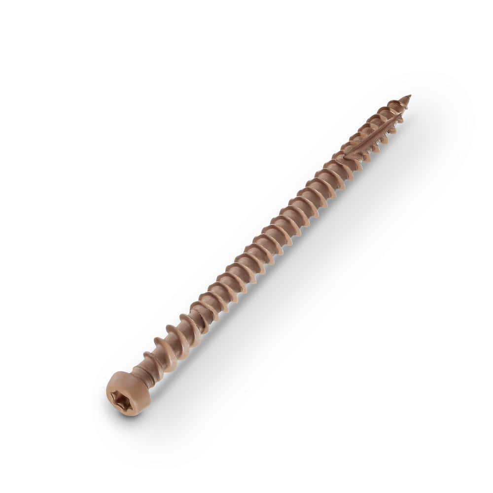 NewTechWood 10 x 2 3/4 in. Peruvian Teak Star Drive Flat Undercut Epoxy Color Match Deck Screws (100-Pieces)