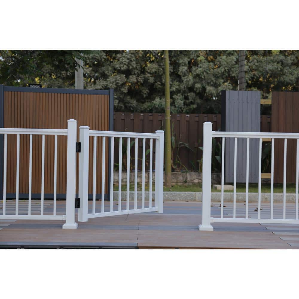 NewTechWood Allure Preassembled Aluminum 42 in. Gate in White